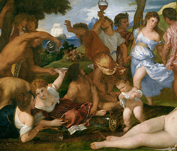 The Bacchanal of the Andrians, Titian
